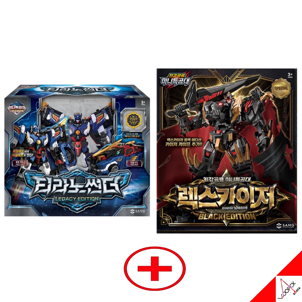 Miniforce TYRANNO THUNDER Legacy Edition+REX KAISER หุ่นยนต์หม้อแปลงสีดํา 2026
