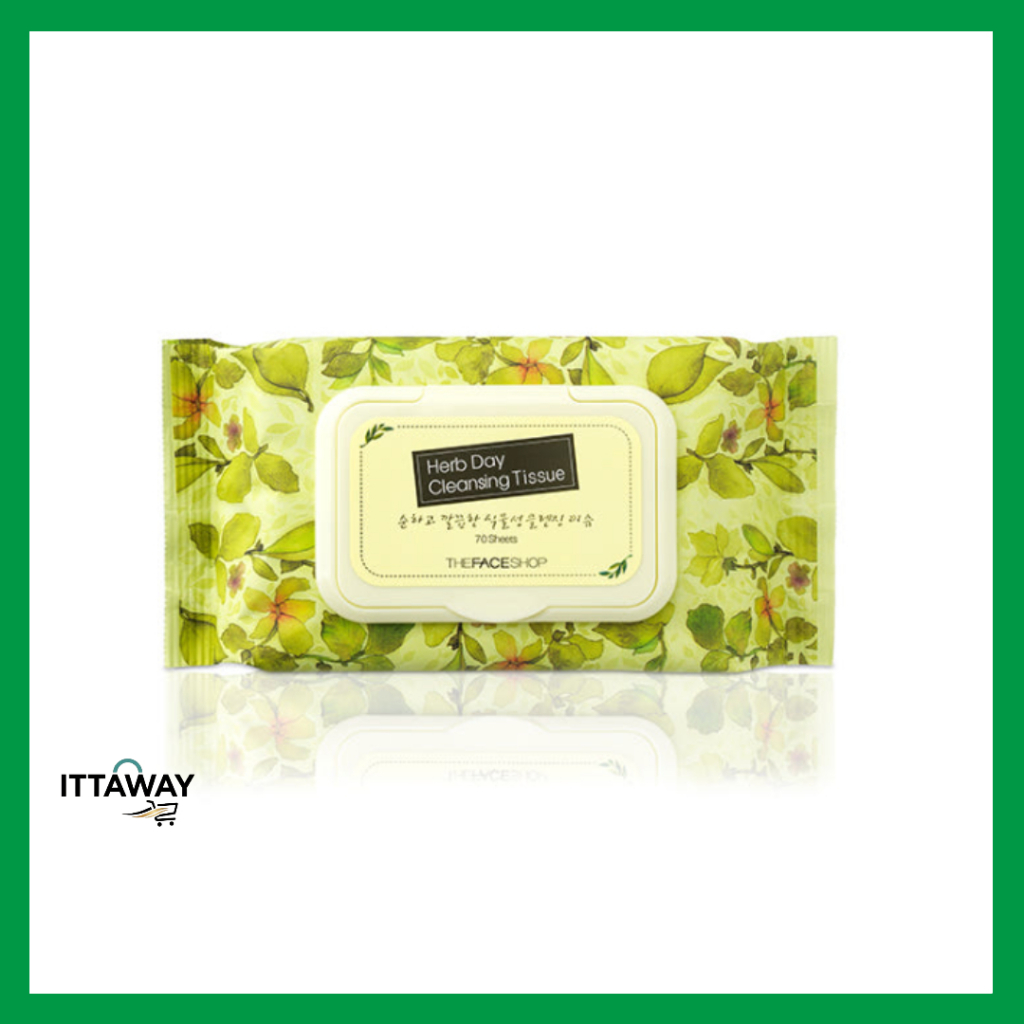 [The FACE Shop] Herb Day Cleansing Tissue (70 แผ่น)
