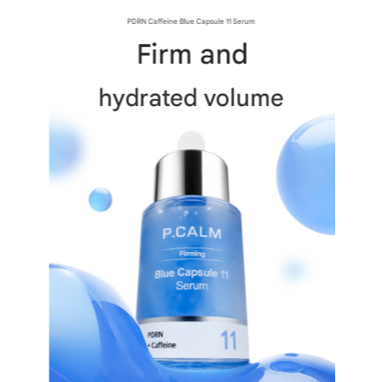 P.CALM PDRN Caffeine Blue Capsule 11 Serum 30ml Low-Irrtation Hydrating Plumping Serum สําหรับผิวแพ้