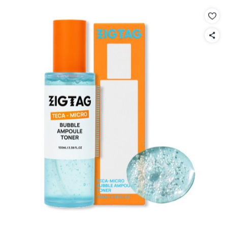 ZIGTAG TECA Micro Bubble Ampoule Toner 100ml Cica Soothing Hydrating Toner PHA Gentle Exfoliating Mo