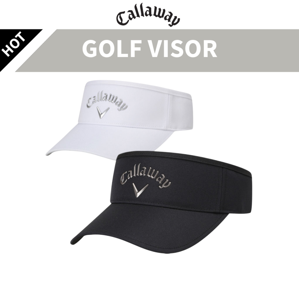 Callaway 2026 Metal Golf Visor Ripstop น้ําหนักเบาสีดําสีขาวขนาดฟรี