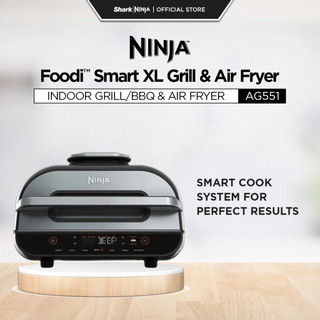 Ninja Foodi Smart XL Indoor Grill & Air Fryer with Digital Probe, Roast, Bake, Broil Dehydrate & Reheat - AG551