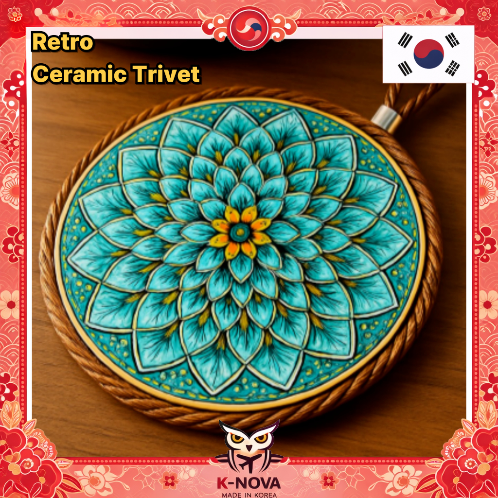 [Monopoly] Retro Ceramic Trivet ที่วางหม้อทนความร้อน Vintage Table Decor 17 ซม.