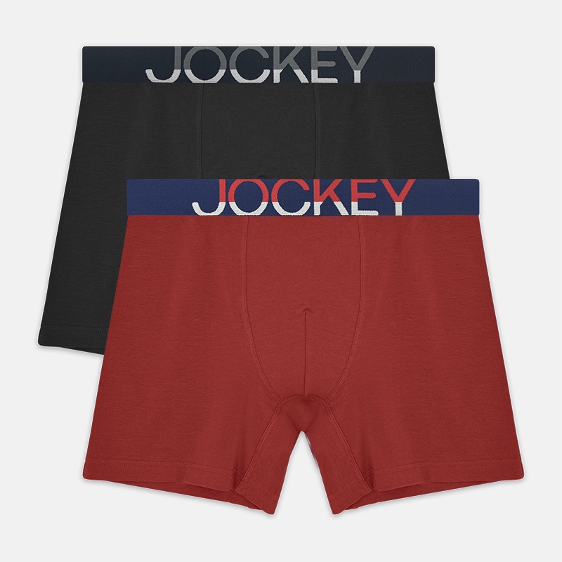 Jockey 2 ชิ้นผู้ชายกางเกงว่ายน้ํายาวผ้าฝ้าย Elastane JMX579728เช่น1