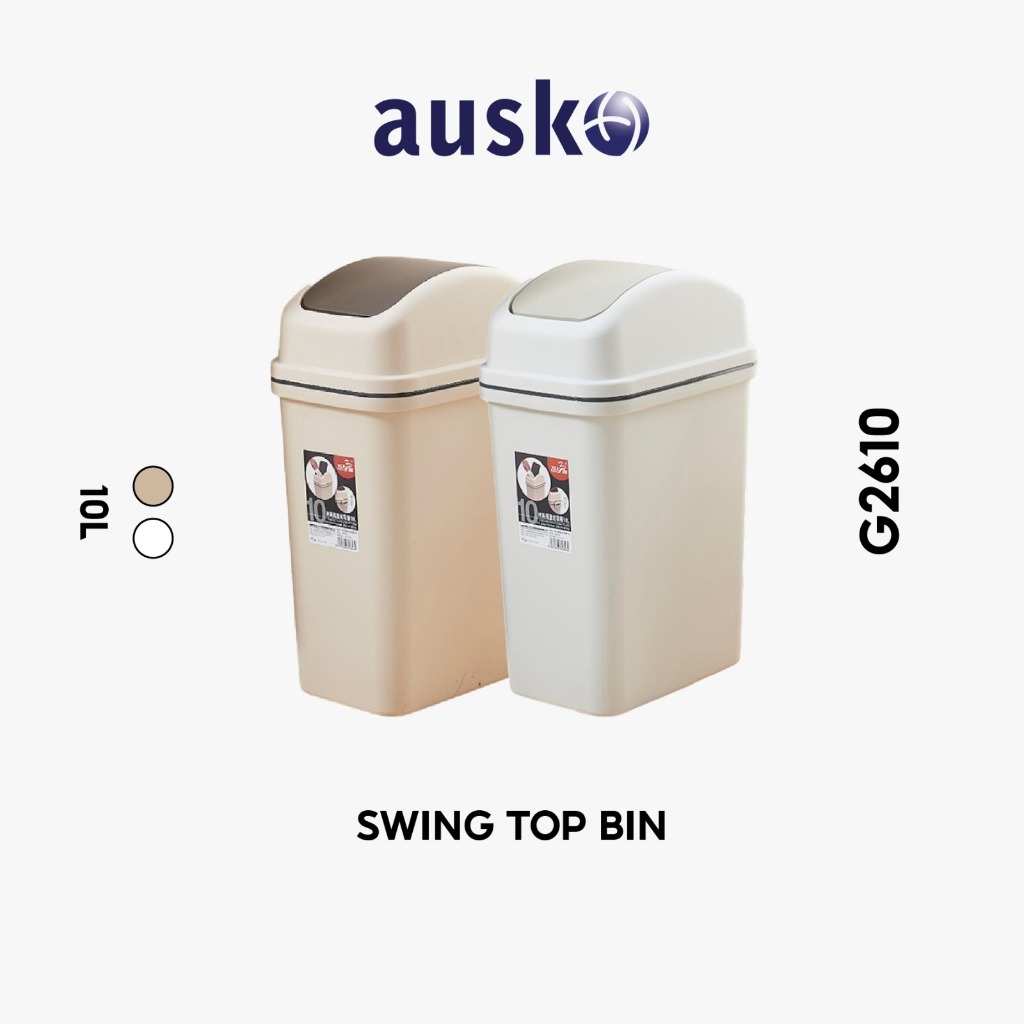 ถังขยะพลาสติกหลายสี 10L พลาสติก Swing ถังขยะด้านบนถังขยะรีไซเคิล Bin
