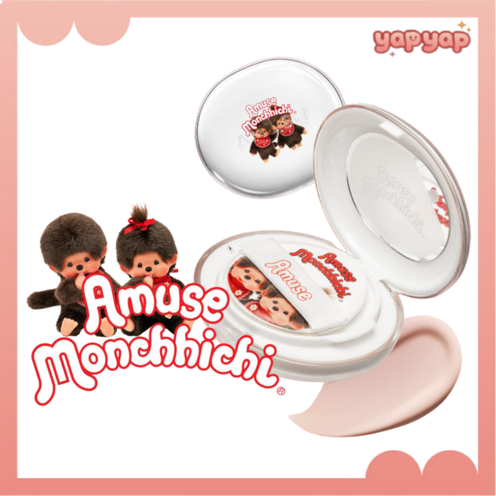 Amuse Ceramic Skin Perfector Cushion Refill Set Monchhichi Edition Glass Skin Coverage Long Lasting 