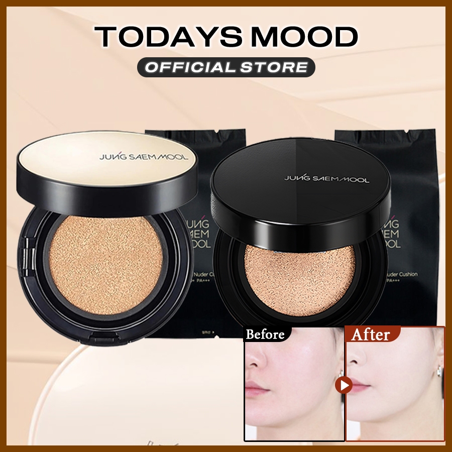 [JUNG SAEM MOOL] Essential Skin Nuder Cushion / Long Wear Cushion 14g (เคสหลัก / รีฟิล) | Glow Long Lasting Full Coverage Korean Cushion Foundation SPF50+ PA+++