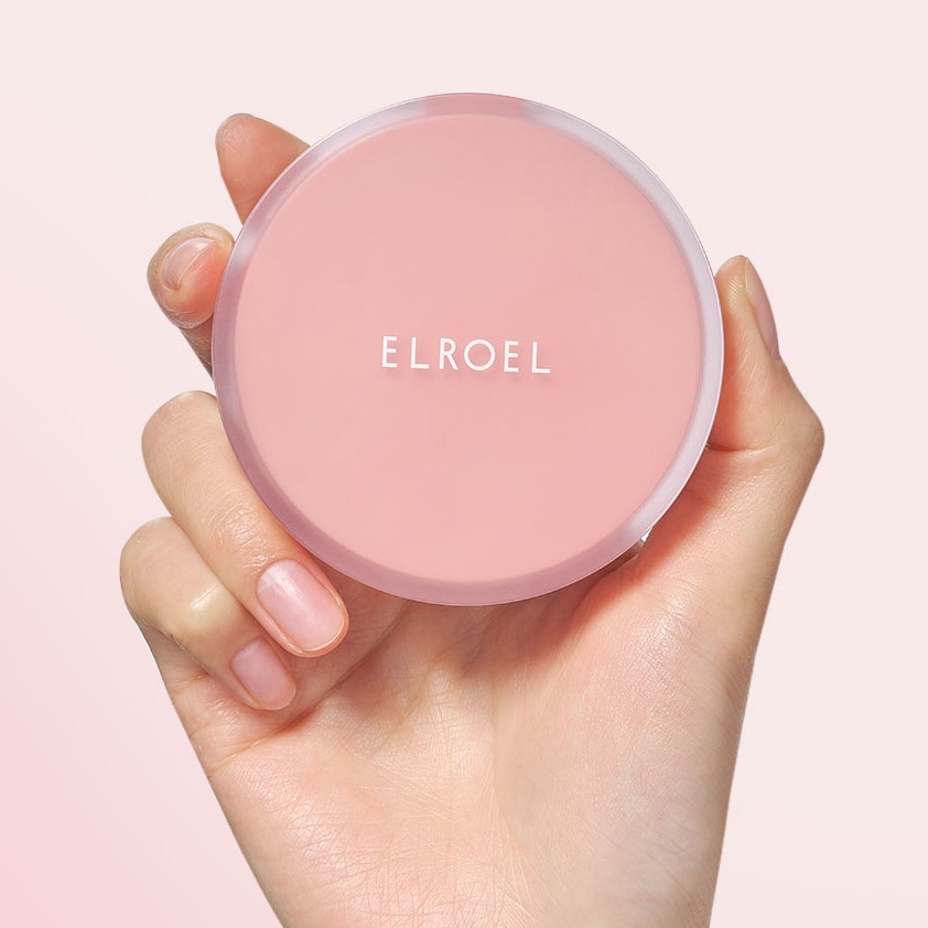 ELROEL Strawberry Milk Tone-Up Big Sun Cushion SPF50+ PA++++ 25g Moisture Tone-Up Sunscreen Cushion 