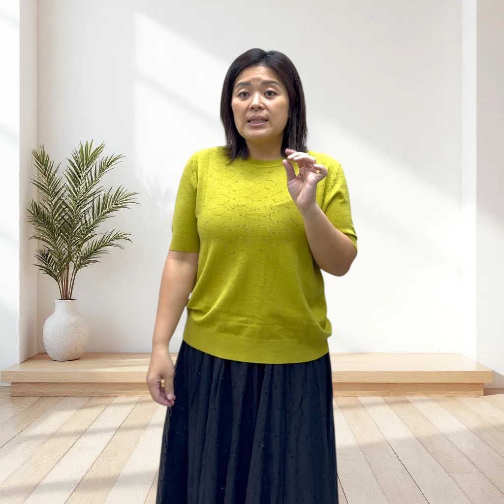 (Fits UK12-UK16) เสื้อเบลาส์ Waves [Polyester Knit] UK14