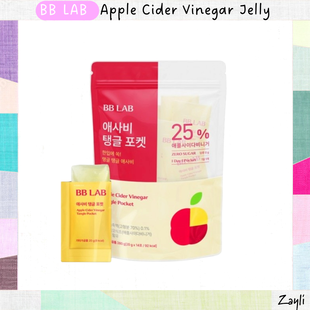 [BB LAB] Apple Cider Vinegar Tangle Pocket JellyZero Sugar Apple Jelly Snack (14 แท่ง, 280g)