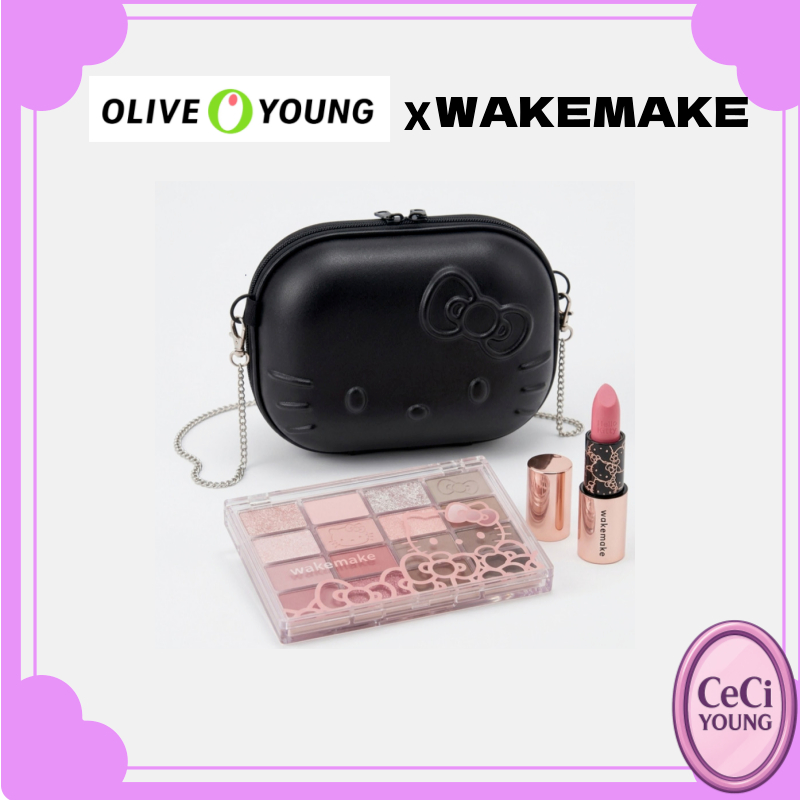 WAKEMAKE x Hello Kitty Black Edition / Free Ready Bag - Hello Kitty Lip & Eye Kit (อายพาเลท + บาล์มส