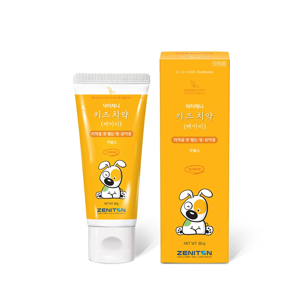 [K-KIDS] Zeniton Dr. ยาสีฟันสําหรับเด็ก Zenni – ราสเบอร์รี่ไม่ฟลูออไรด์ (60g)