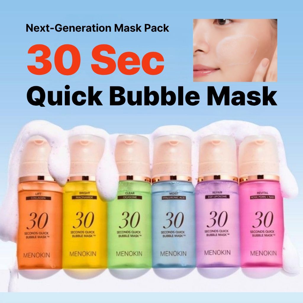 [MENOKIN] 30 Sec Quick Bubble Mask 95ml | Revital Lift Bright Clear Moist Repair Facial Mask K-Beaut