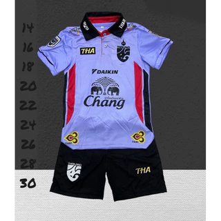 ชุดบอลชุดกีฬาเด็กเสื้อพร้อมกางเกงผ้านิ่มเย็นใส่สบายขนาดไซร้เด็ก1ขวบถึง13ขวบ