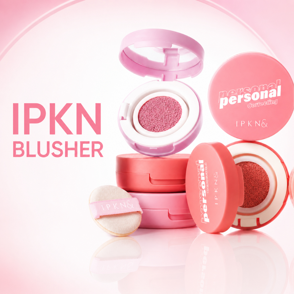 IPKN Personal Tone Cushion Blusher 4 สี Hydrating Glow Cheek Blush Soft Serum Texture Natural Radian