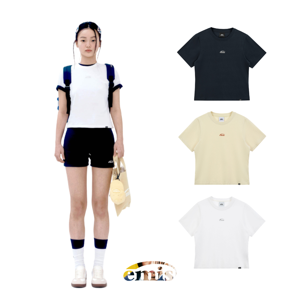 🇰🇷 EMIS EMIS Korea Brand ส่งตรงจากเกาหลี เสื้อยืดแขนสั้น Lisa BLACKPINK Same Style ดาราเกาหลีใส่ K-P