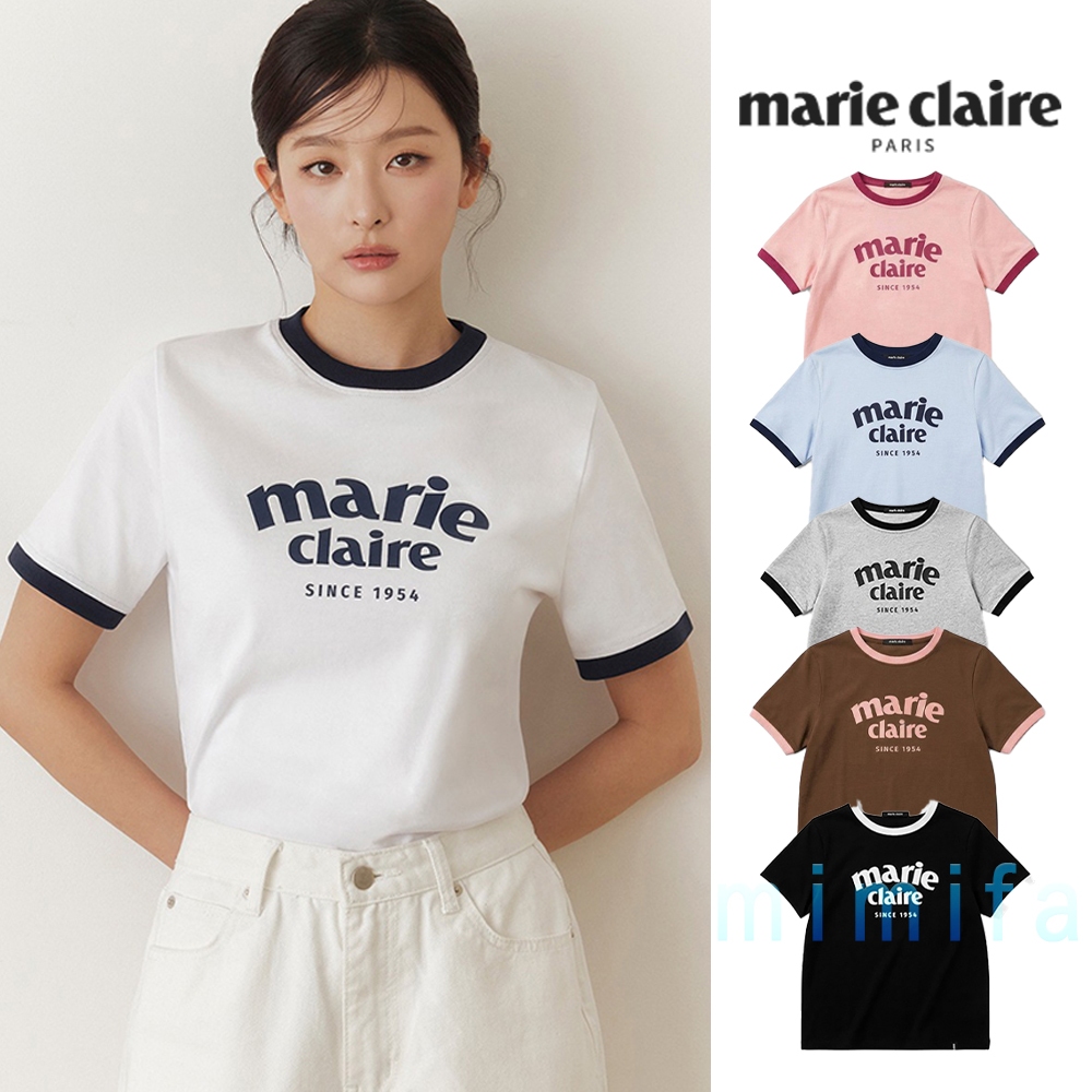 [ MARIE CLAIRE ] เสื้อยืดแขนสั้น Archie Logo Ringer