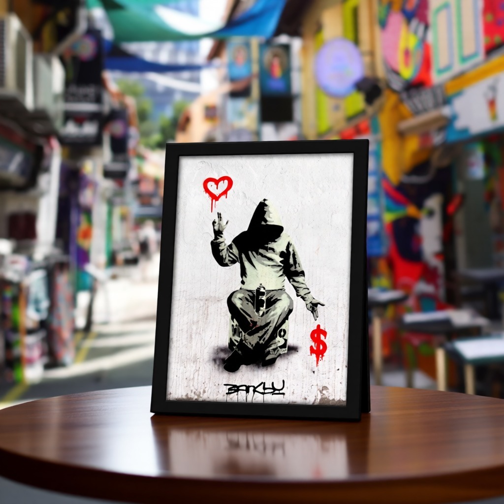 Banksy (Love Over Money) Artprint Mini Poster Wall Decorative