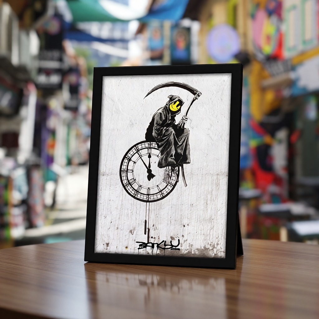 Banksy (Grin Reaper - London) Artprint Mini Poster Wall Decorative