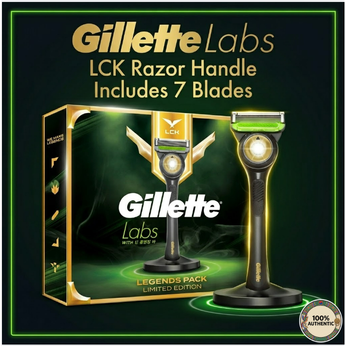 Gillette Labs LCK Legend Pack Men Razor Handle + 7 Blades Set Smooth Shaving Skin Care