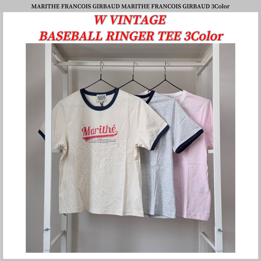 MARITHE FRANCOIS GIRBAUD W VINTAGE BASEBALL RINGER TEE 3 สี