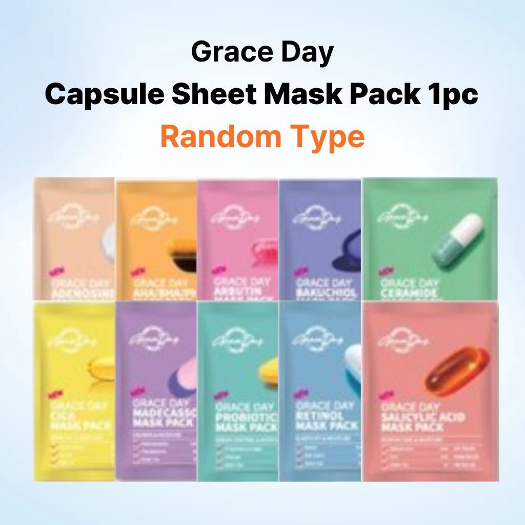 (Hot Item) Grace Day Capsule Sheet Mask Pack 1 ชิ้น (สุ่มประเภท) K-Beauty Daily Facial Mask / Random Mask Pack / Moisturizing Care