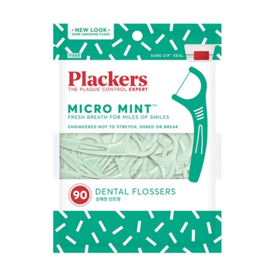 Plackers ไหมขัดฟันทันตกรรม Micro Mint (90 ชิ้น)