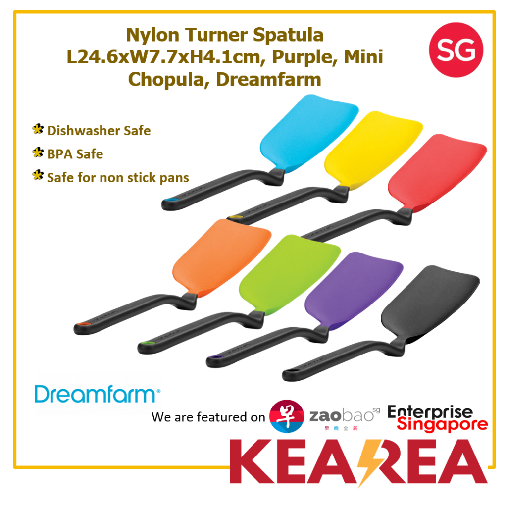 (มัด 2 ชิ้น) Dreamfarm Mini Chopula Nylon Turner Spatula L24.6xW7.7xH4.1cm Non-Stick Kitchen Turner