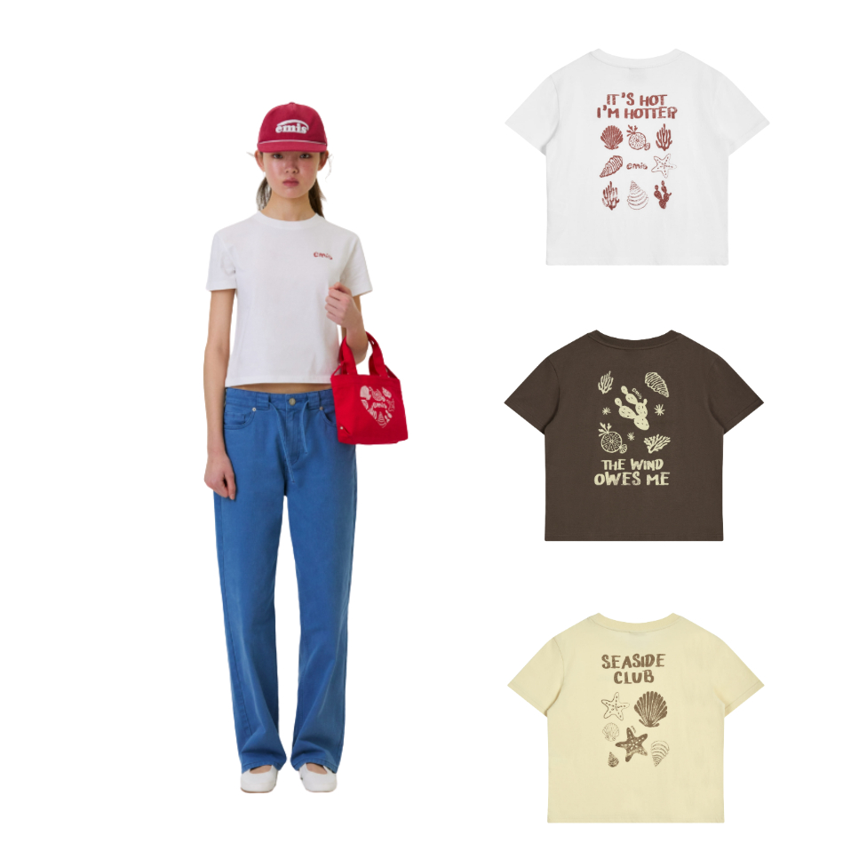 🇰🇷 EMIS แบรนด์เกาหลี EMIS ส่งตรงจากเกาหลี เสื้อยืดแขนสั้น K-Pop Star Pick ใส่โดย Jisoo Lisa BLACKPIN