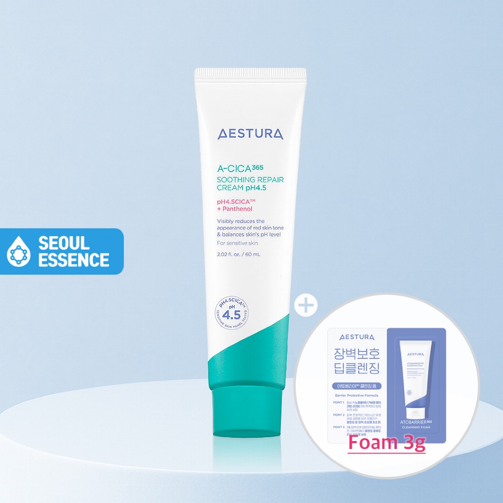 AESTURA A-Cica 365 Soothing Repair Cream 60ml / 20ml - pH4.5 CICA™ + Panthenol (2025NEW)