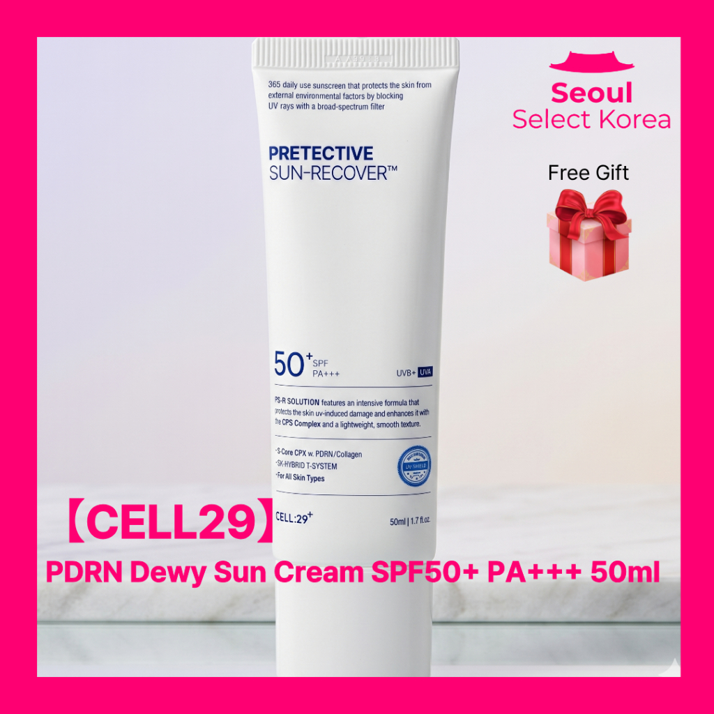 CELL29 PDRN Dewy Sun Cream SPF50+ PA+++ 50ml Hydrating Makeup Base Sunscreen