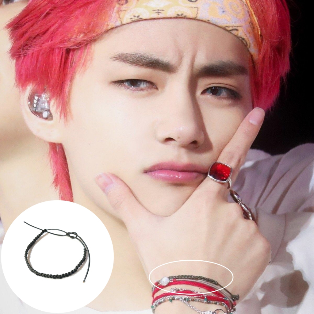 [CCNMADE][BTS V] สร้อยข้อมือหนัง แบบบาง แฮนด์เมด (15 สี)