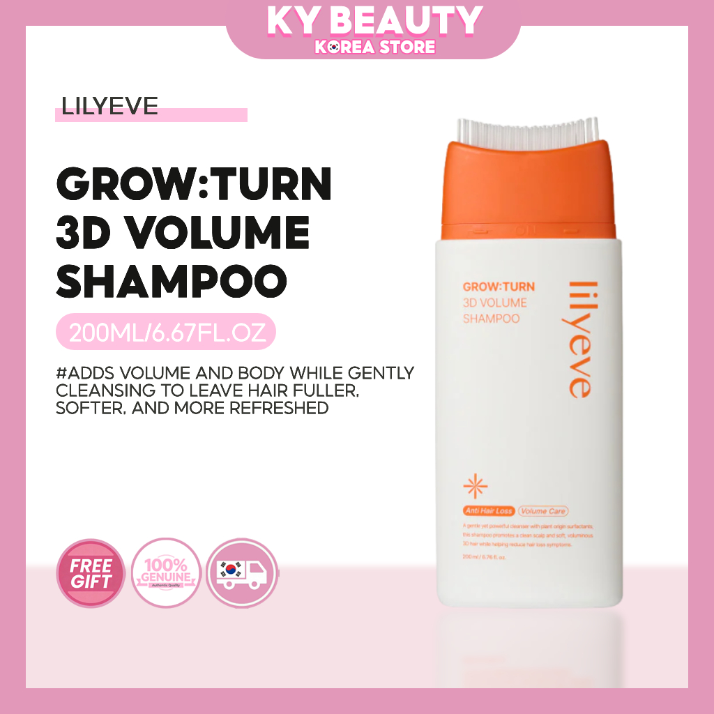 Lilyeve Grow:Turn 3D Volume Shampoo 200ml - สําหรับผมบาง & Fuller-Looking Volume, ผมร่วง