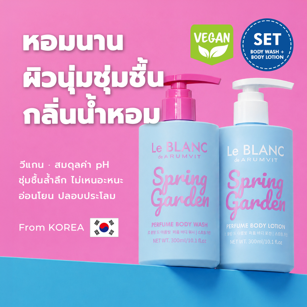 Le BLANC เจลอาบน้ำหอม & โลชั่นน้ำหอม Spring Garden PERFUME Body Wash & Lotion SET