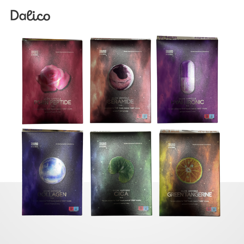 [TENZERO] Glow Ampoule Mask 10 แผ่น – PDRN / Ceramide / Hyaluronic / Collagen / Green Tangerine / Ci