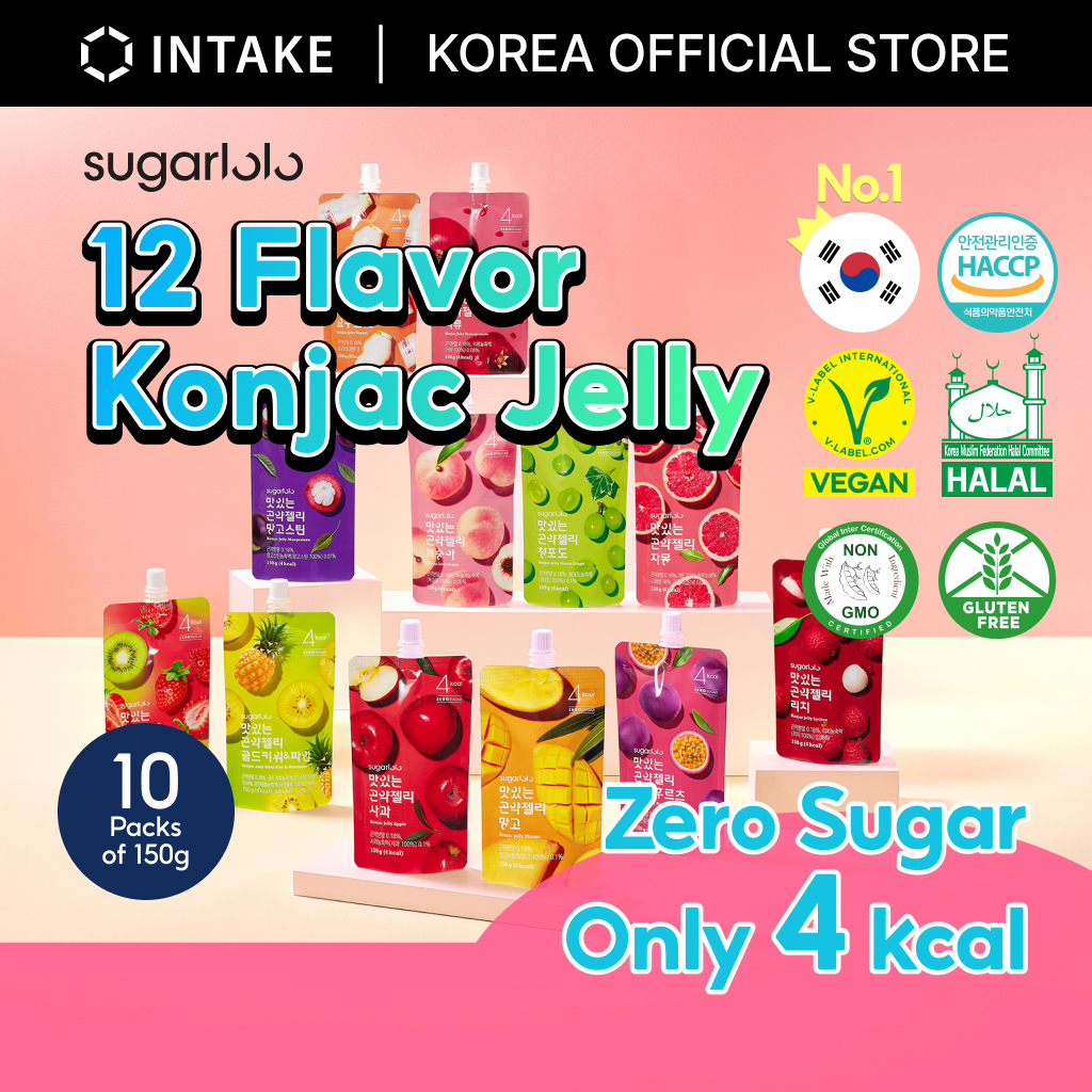 [INTAKE] Sugarlolo Konjac Jelly (150g x 10แพ็ค) | ขนมเกาหลี | ขนมหวานแคลอรี่ต่ําปราศจากน้ําตาล