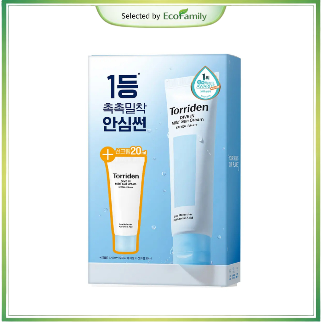 TORRIDEN Dive-In Mild Sun Cream SPF50+ PA++++ 60ml Mineral Hydrating Sunscreen Sensitive Skin