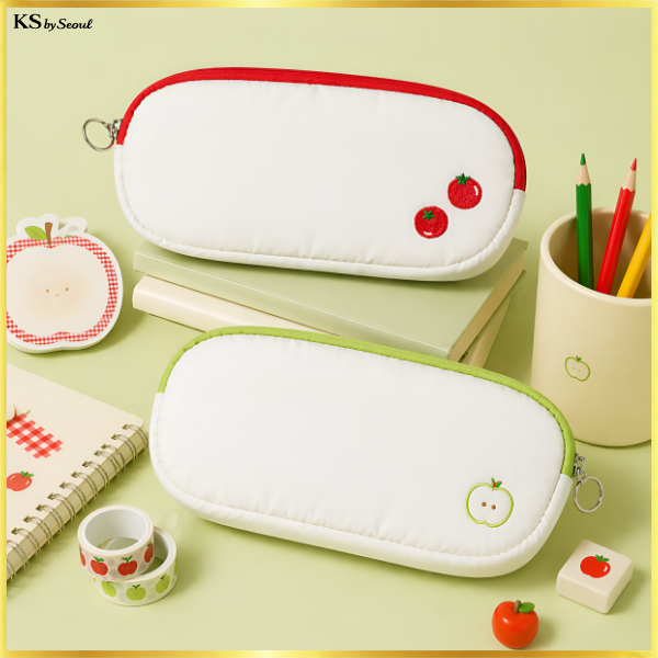 กล่องดินสอ Tomato Apple Zipper Pen Pouch Stationery Case