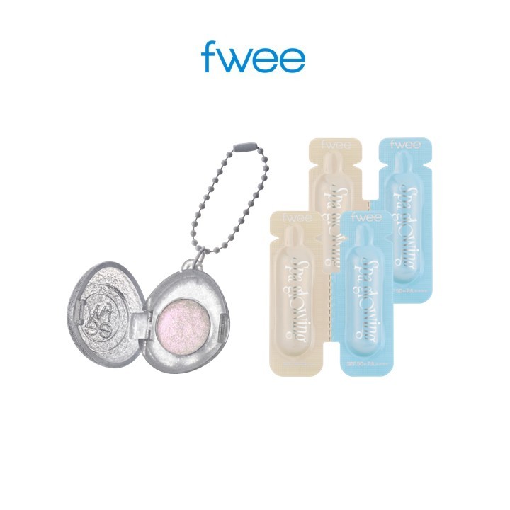 (GWP) fwee Glitz Stone Glitter Mini Highlighter Keyring + SPA Glowing UV Tone Up Base (1ml*2)*2EA