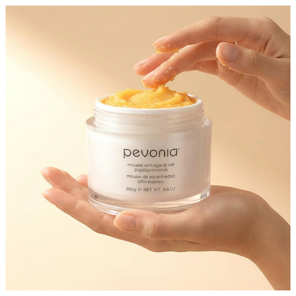 [Pevonia] Salt Mousse Papaya Pineapple 100g, Gentle Body Scrub & Exfoliating Care