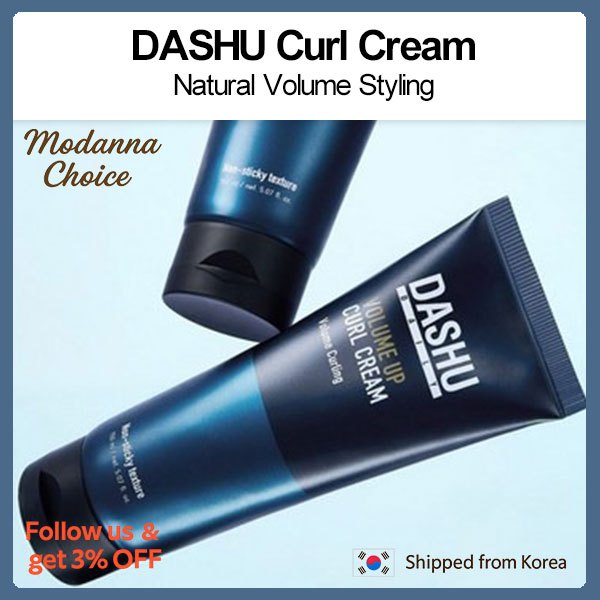 DASHU Volume Up Curl Cream 180ml Men Hair Stying Curling Cream Natural Volume Made in Korea