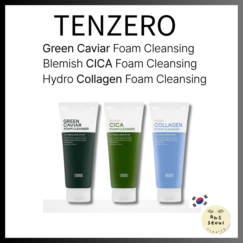 [Tenzero] Green Caviar Foam Cleanser 180g/Hydro Collagen Foam Cleanser180g/Blemish Cica Foam Cleanse