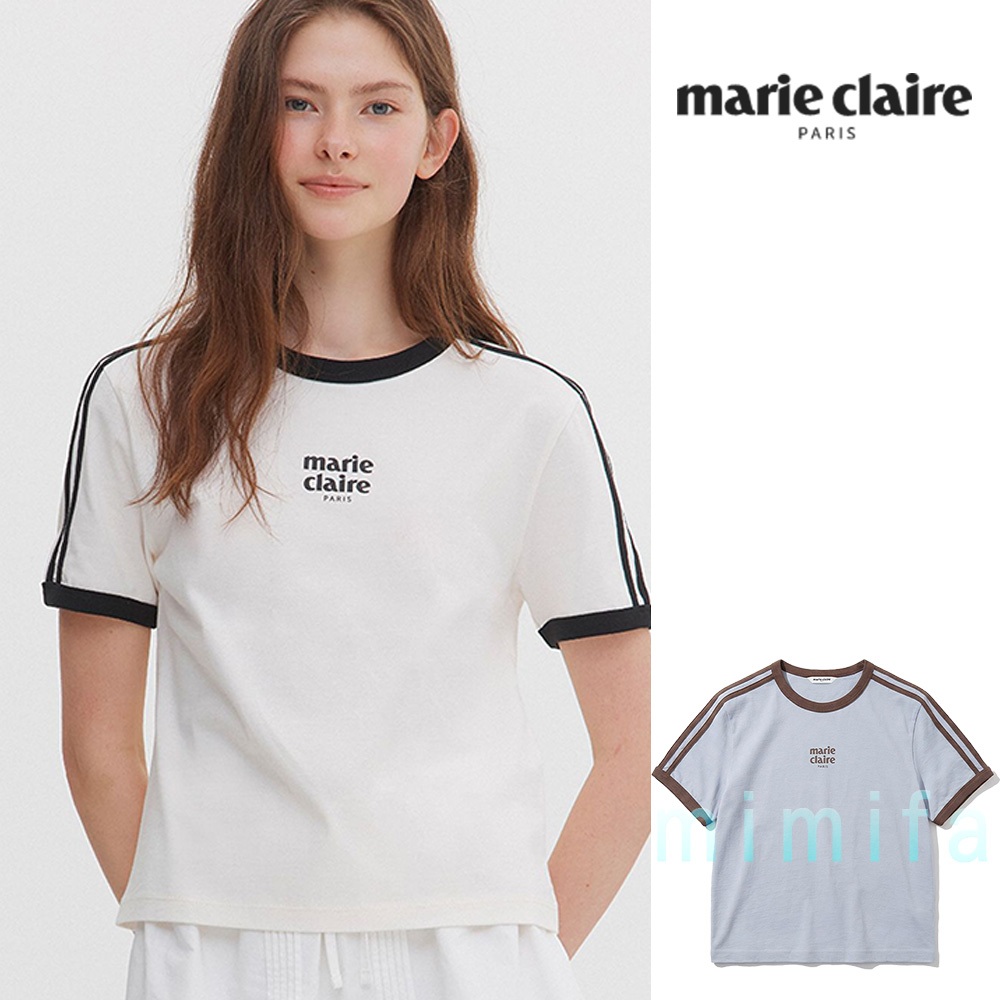 [ MARIE CLAIRE ] เสื้อยืดแขนสั้นฟุตบอลโลโก้ Essential