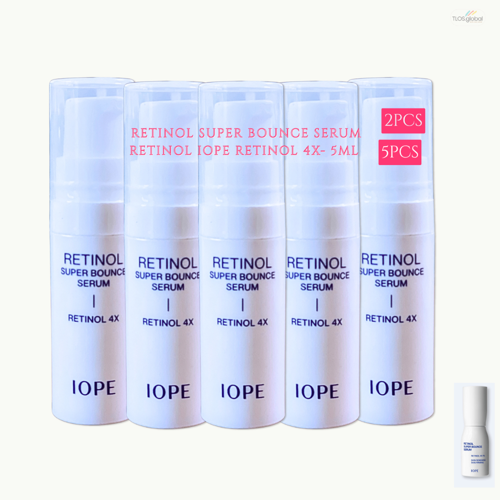 5 ชิ้นหรือ 2 ชิ้น 5 มิลลิลิตร IOPE Retinol Super Bounce Serum Retinol 4X– กระชับและต่อต้านริ้วรอย