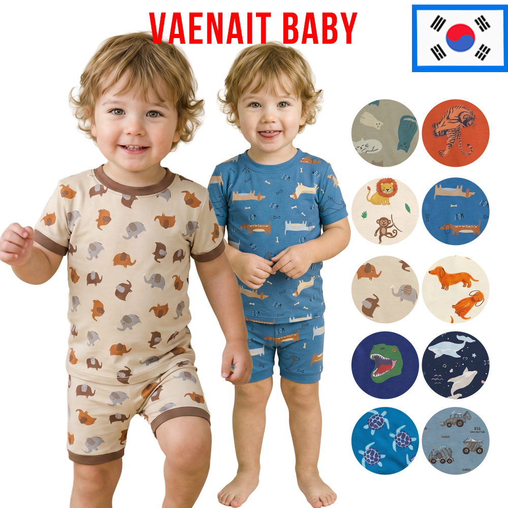Vaenait เด็ก 6M-12Y เด็กวัยหัดเดินเด็กสั้น Soft Cool ฤดูร้อนไม้ไผ่ Pjs ชุดนอนชุดนอน 2 ชิ้น Set5