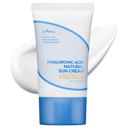 Isntree Hyaluronic Acid Natural Sunscreen SPF50+ PA++++ 50ml 1 ชิ้นน้ําหนักเบาป้องกันรังสียูวีทุกวัน