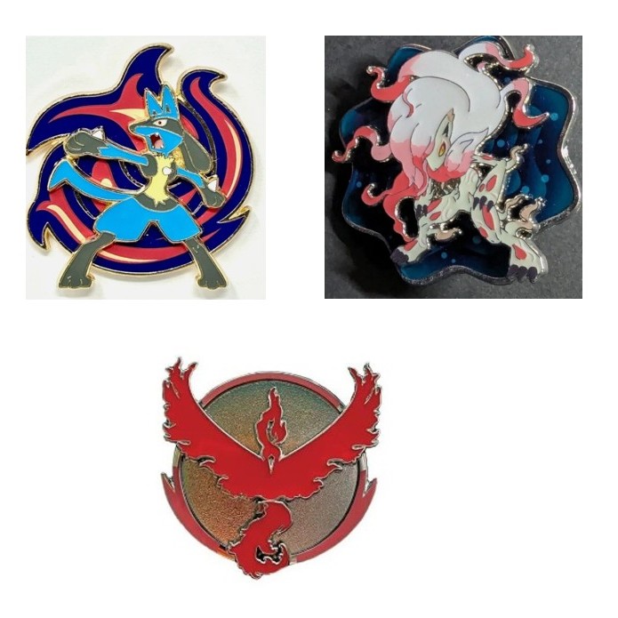 Pokemon Lucario Enamel Pin /Zoroark Enamel Pin /Team Valor (สีแดง)
