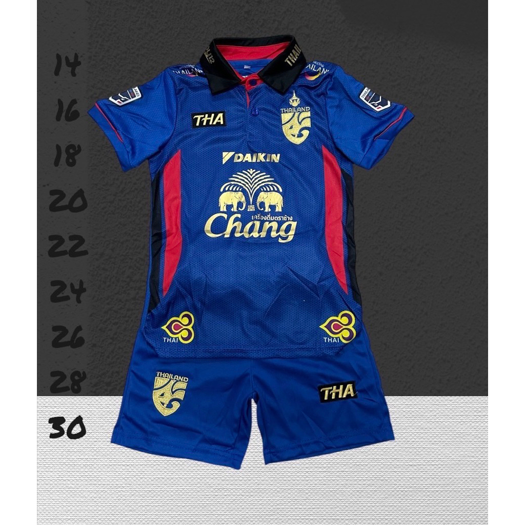 ชุดบอลชุดกีฬาเด็กเสื้อพร้อมกางเกงผ้านิ่มเย็นใส่สบายขนาดไซร้เด็ก1ขวบถึง13ขวบ