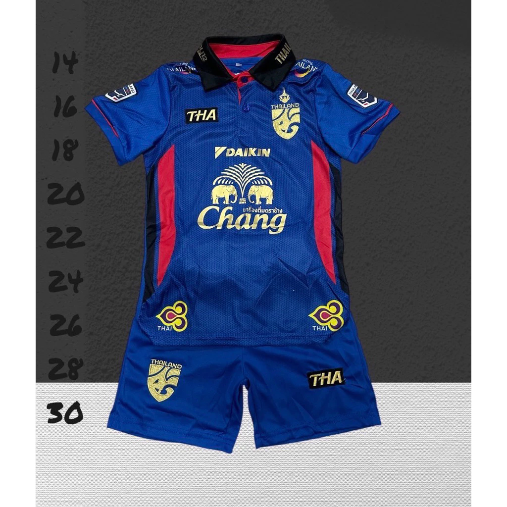 ชุดบอลชุดกีฬาเด็กเสื้อพร้อมกางเกงผ้านิ่มเย็นใส่สบายขนาดไซร้เด็ก1ขวบถึง13ขวบ
