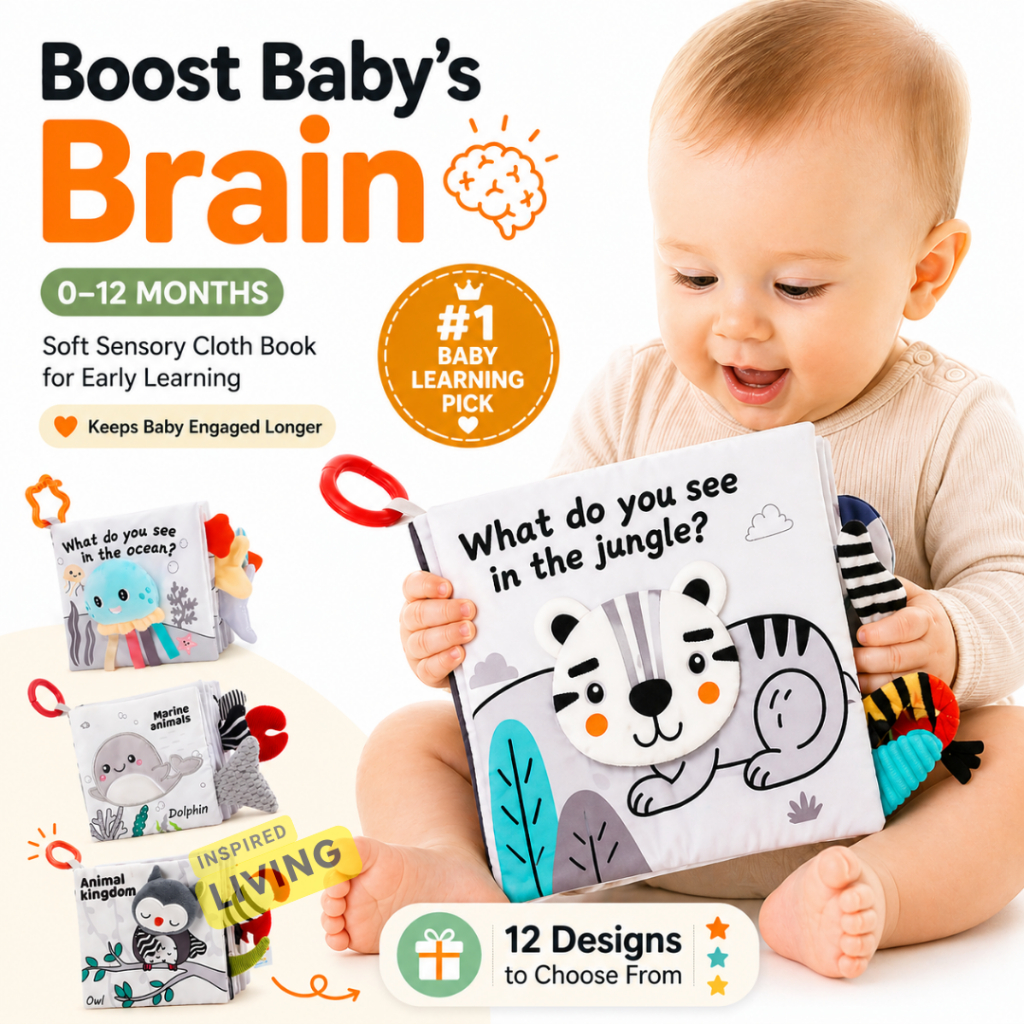 Baby Soft Cloth Book 3D & Non-3D Montessori Sensory Book สําหรับทารก 0–12 เดือนคริสต์มาส